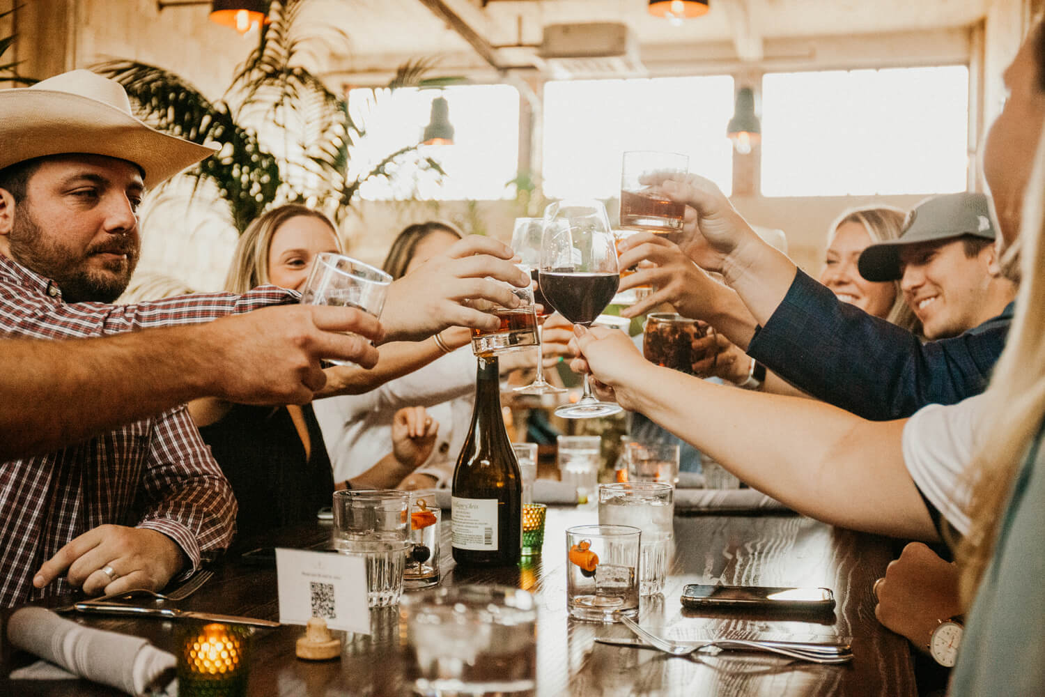 Diners cheersing their glasses at Provender Hall